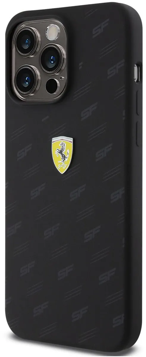 Ferrari Back Cover iPhone 15 Plus - Zwart
