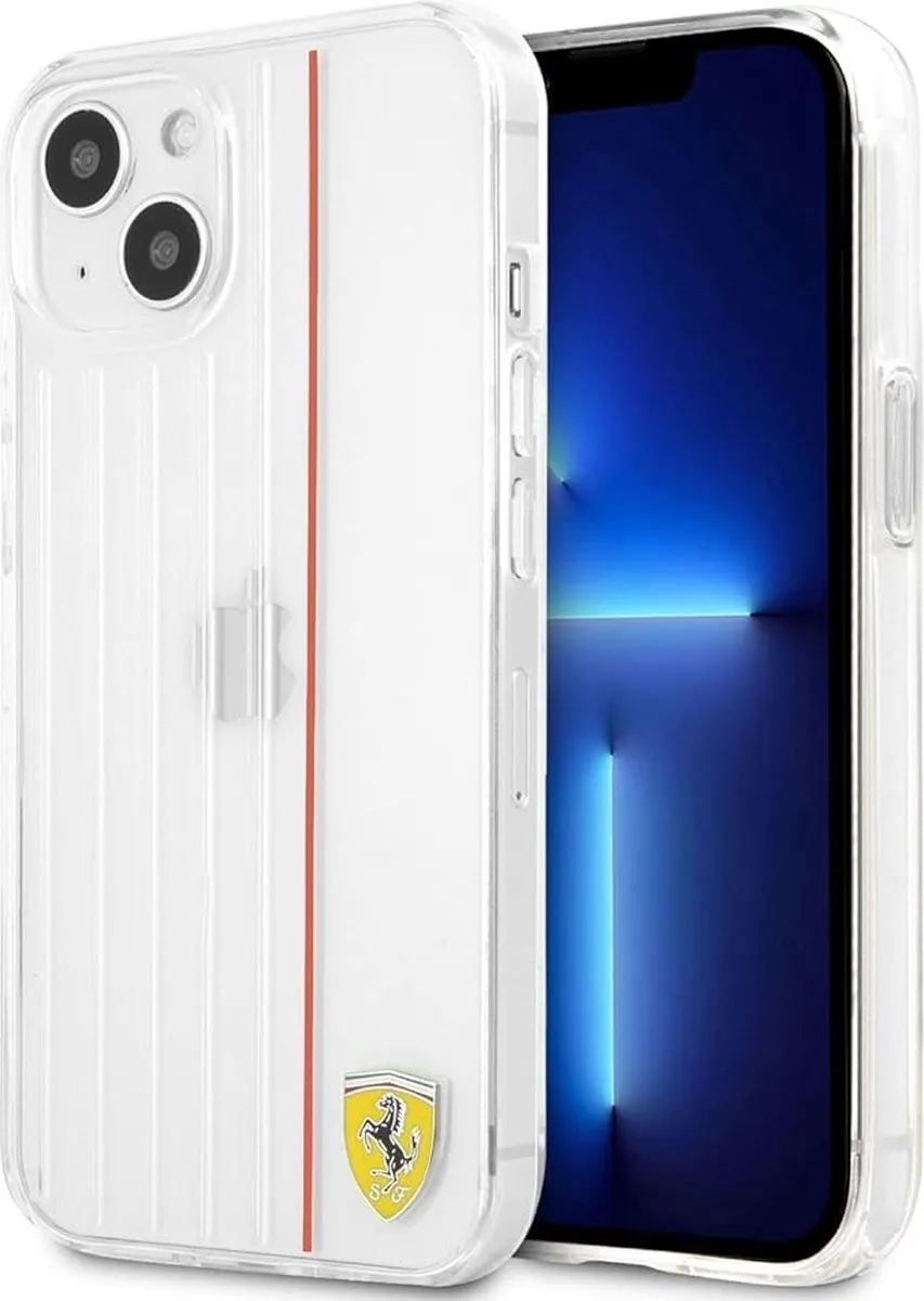 Ferrari iPhone 13 Hard Case - Rood met contrasterende lijnen