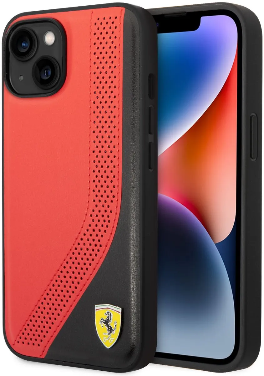 Ferrari Back Cover iPhone 14/15 Plus - Rood - Schokabsorberend