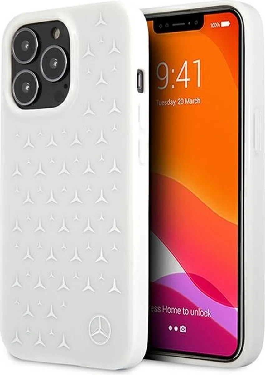 Mercedes MEHCP13XESPWH iPhone 13 Pro Max Hoesje - Zilver - Sterrenpatroon