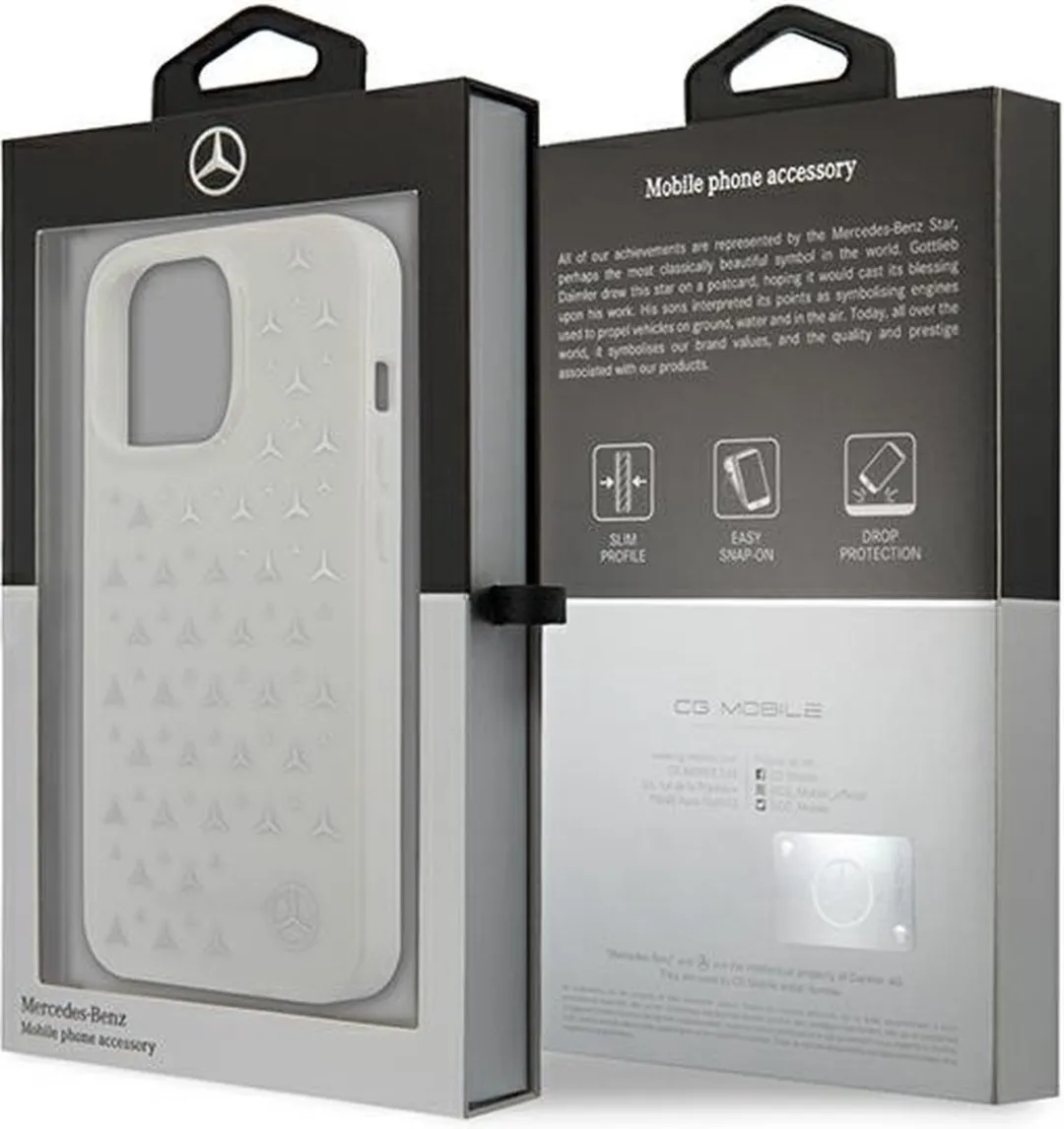Mercedes MEHCP13XESPWH iPhone 13 Pro Max Hoesje - Zilver - Sterrenpatroon