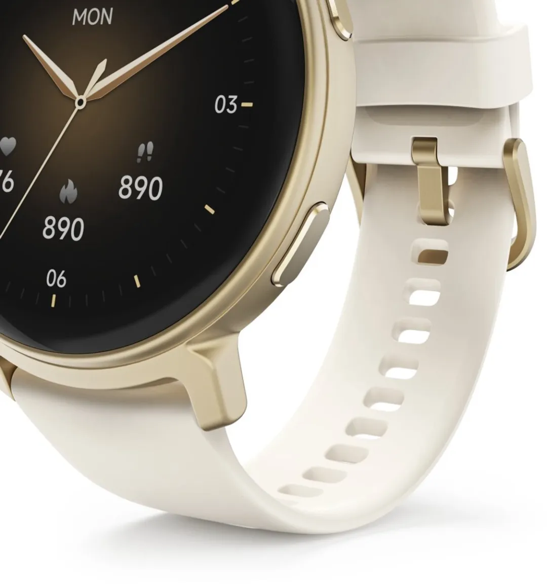 Hama Smartwatch 7020 - AMOLED 43mm - Goud/Wit