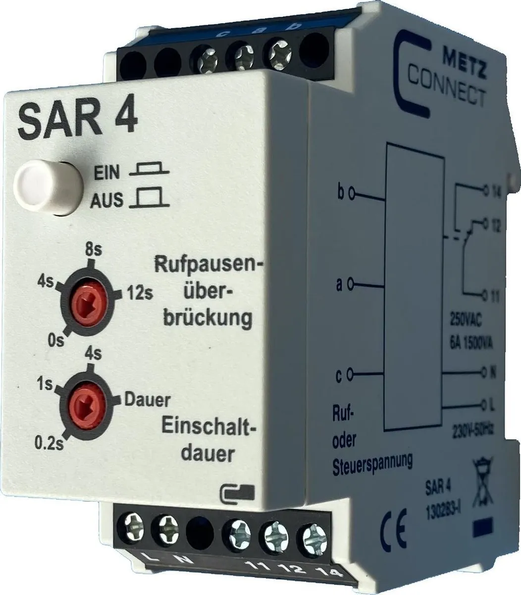 Metz Connect SAR-4 Telefoonbel-Inschakelrelais
