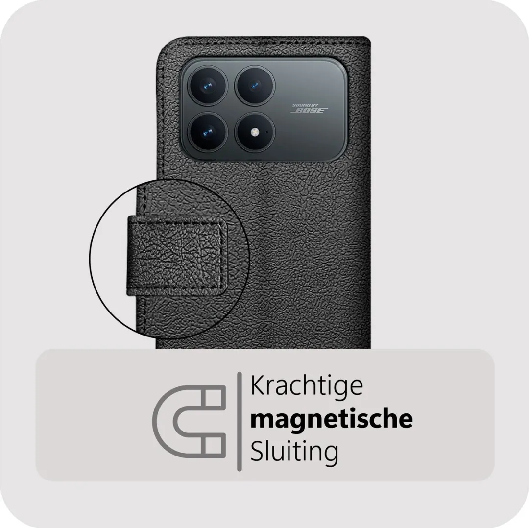 Just in Case Bookcase Classic Hoesje MXM2863CW1 - Xiaomi Poco F2 Pro - 2 Pasjes - Zwart