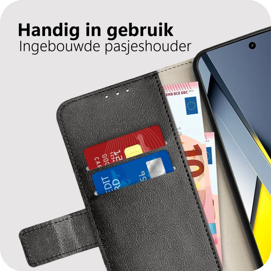 Just in Case Bookcase Classic Hoesje MXM2863CW1 - Xiaomi Poco F2 Pro - 2 Pasjes - Zwart