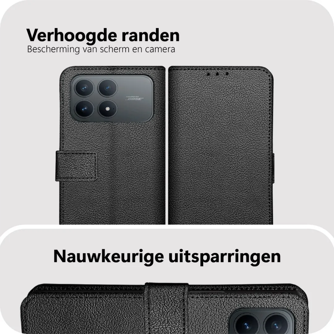 Just in Case Bookcase Classic Hoesje MXM2863CW1 - Xiaomi Poco F2 Pro - 2 Pasjes - Zwart - afbeelding 6 van 6