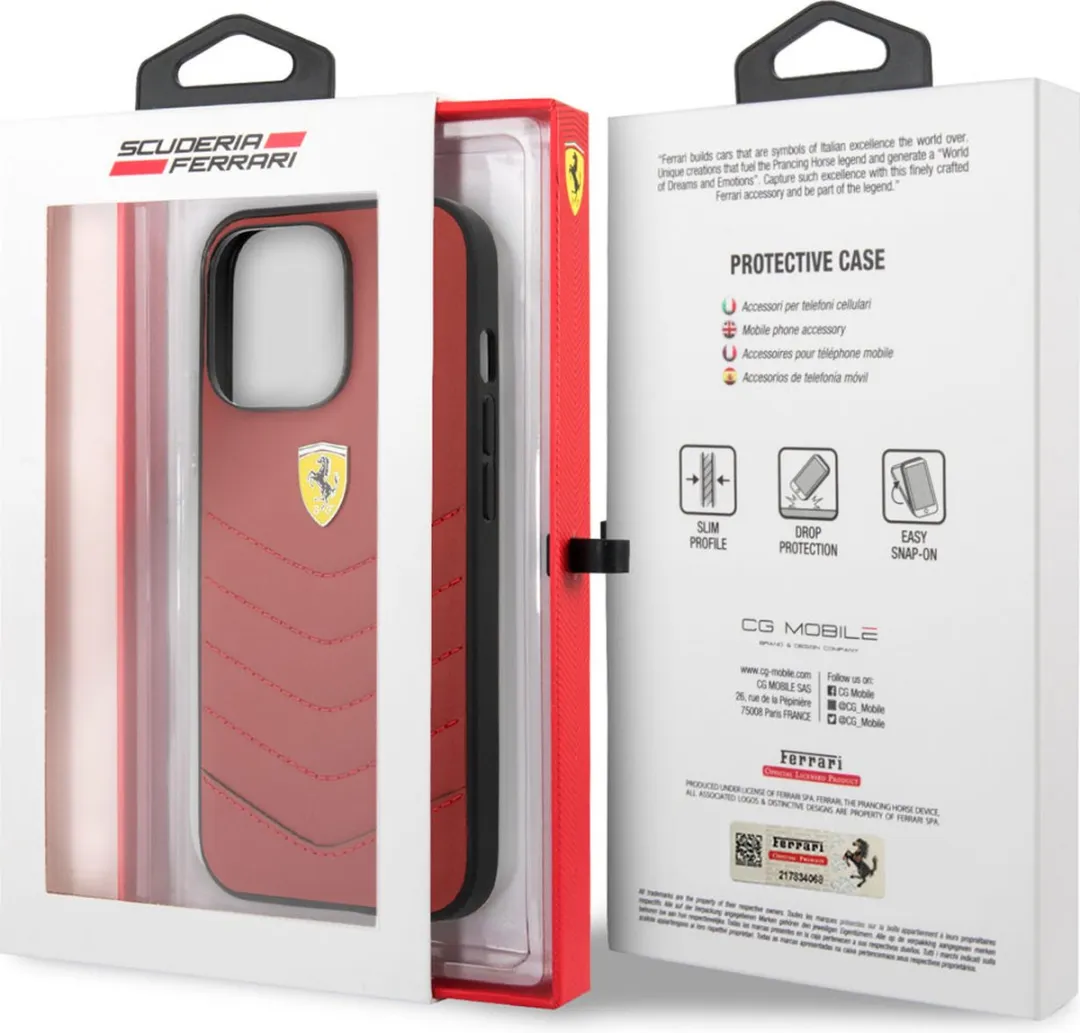 Ferrari iPhone 13 Pro Hoesje - Rood Leer