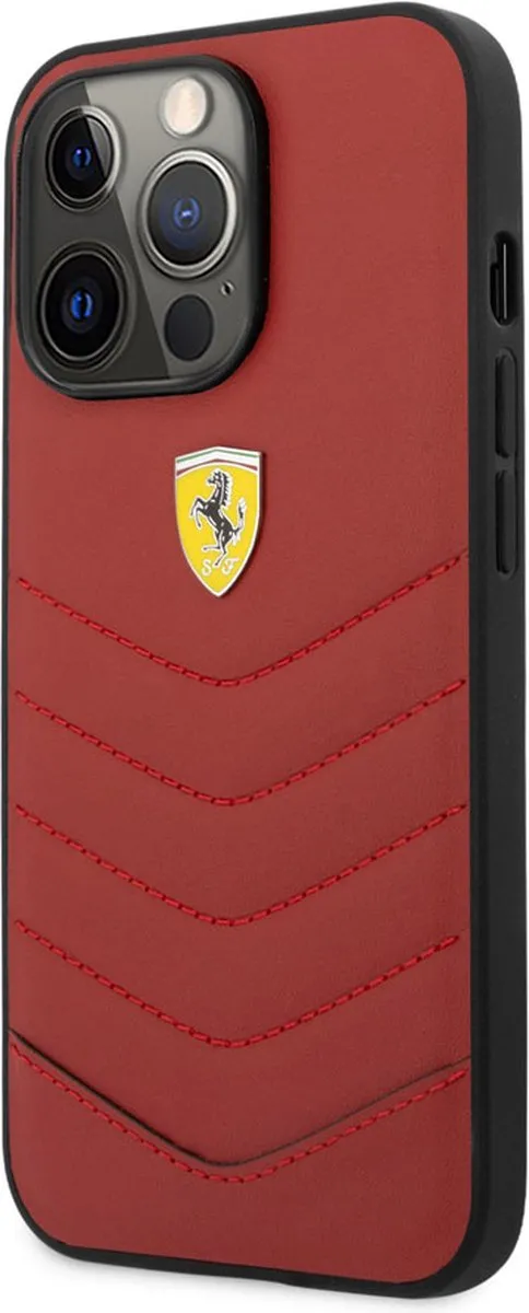 Ferrari iPhone 13 Pro Hoesje - Rood Leer