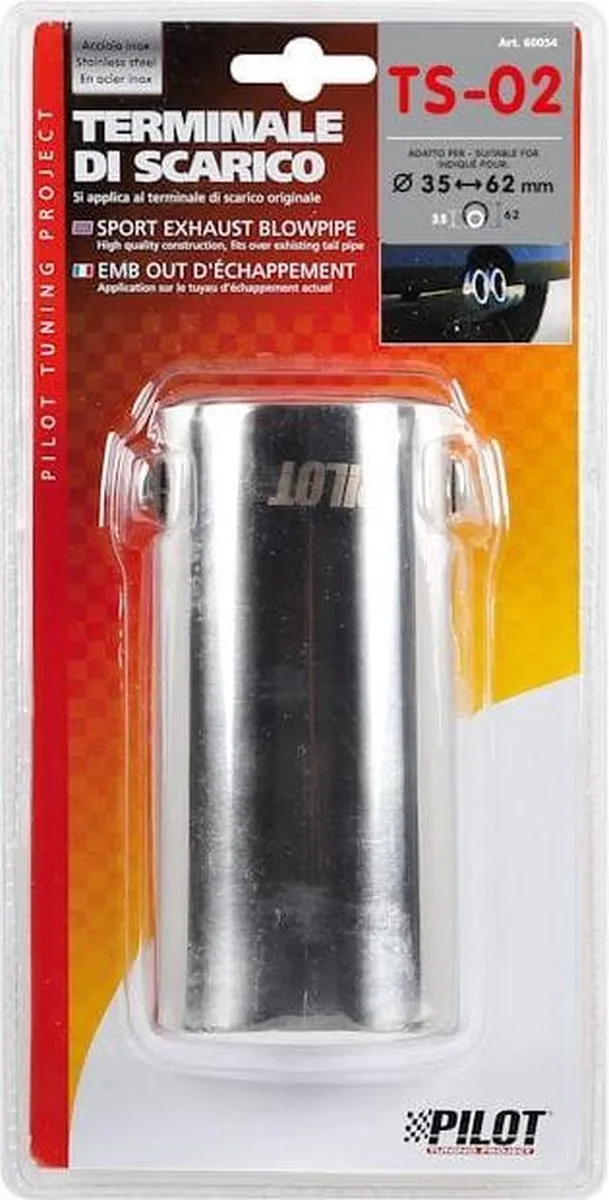 Lampa Uitlaat Sierstuk T-02 35-62mm - Zilver