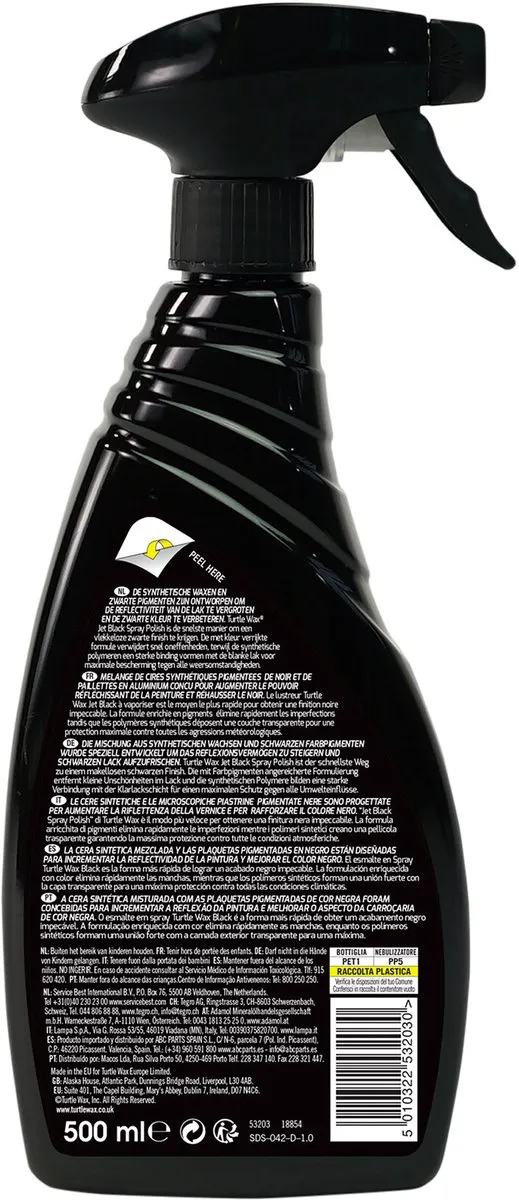 Turtle Wax Hybrid Jet Black Spray Polish 500ml - afbeelding 3 van 3