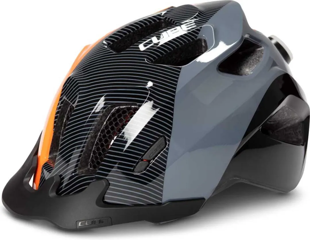 Cube Ant Actionteam Fietshelm - 11 Ventilatiegaten - EPS Double In-Mould - 49-55cm - S - Zwart/Grijs/Oranje