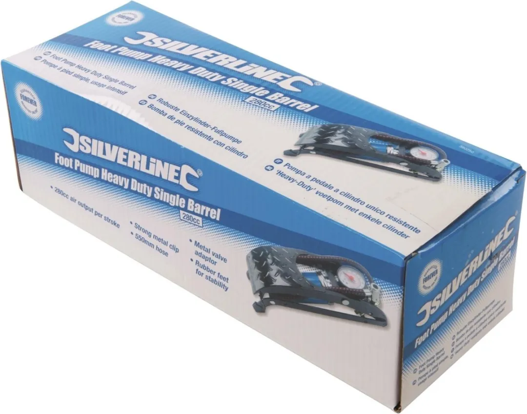 Silverline Voetpomp 7 bar 280cm³ - Blauw/Zwart