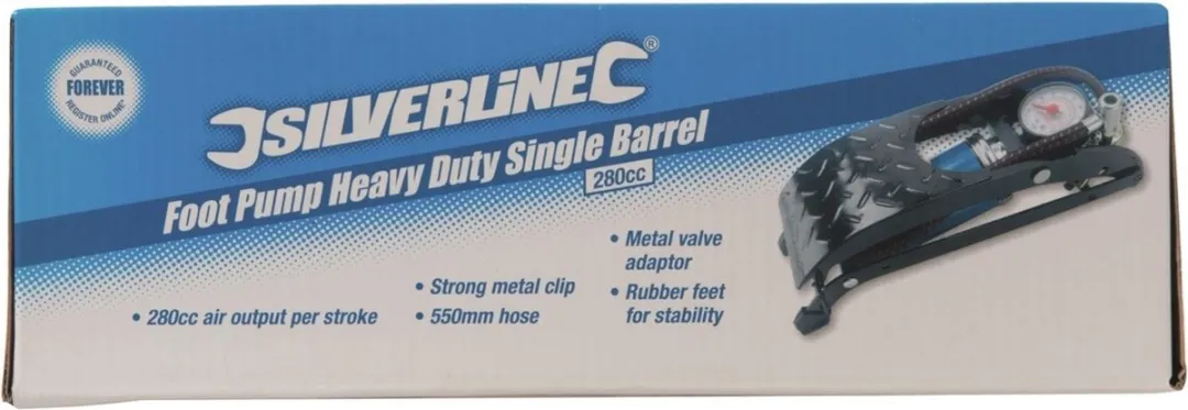 Silverline Voetpomp 7 bar 280cm³ - Blauw/Zwart