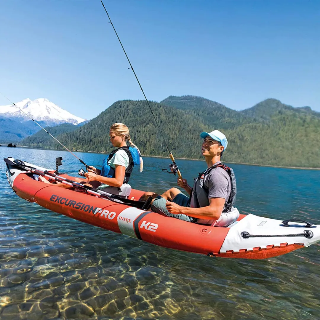Intex Excursion Pro Kayak Set - 384L x 94B x 46H cm - Inclusief peddels en pomp