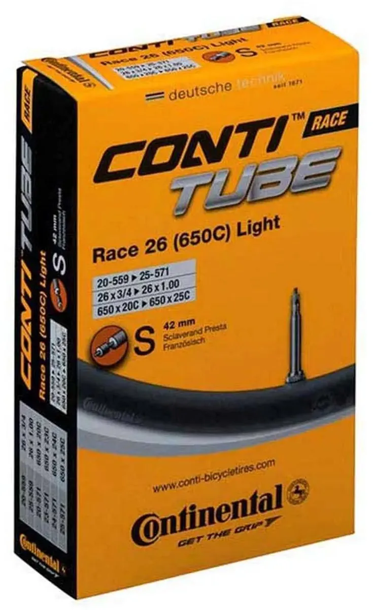 Continental Race Light Presta 42mm Binnenband 26" - Transparant