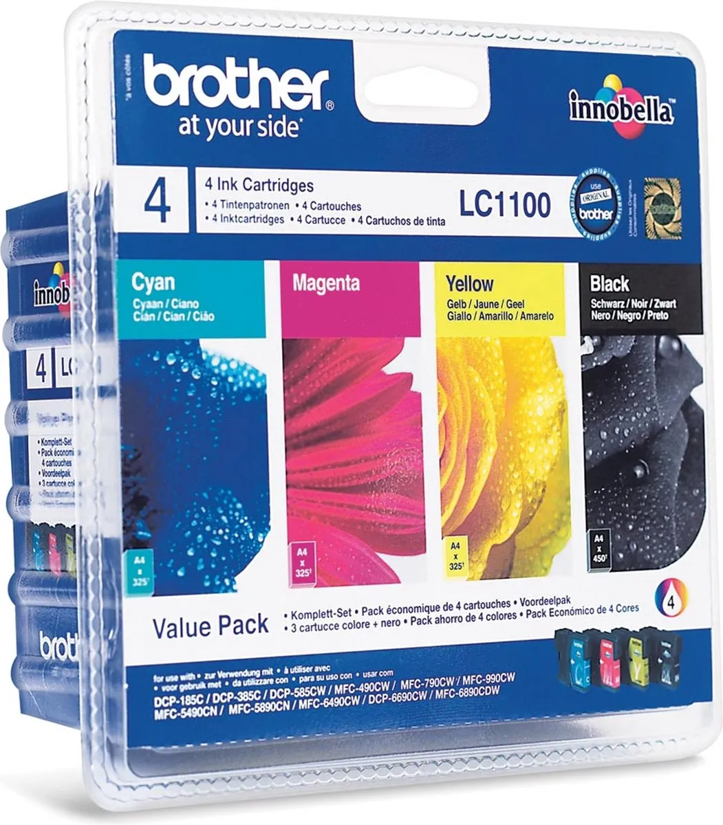 Brother LC-1100VALBP Inktcartridge - Cyaan/Magenta/Geel/Zwart - 90ml