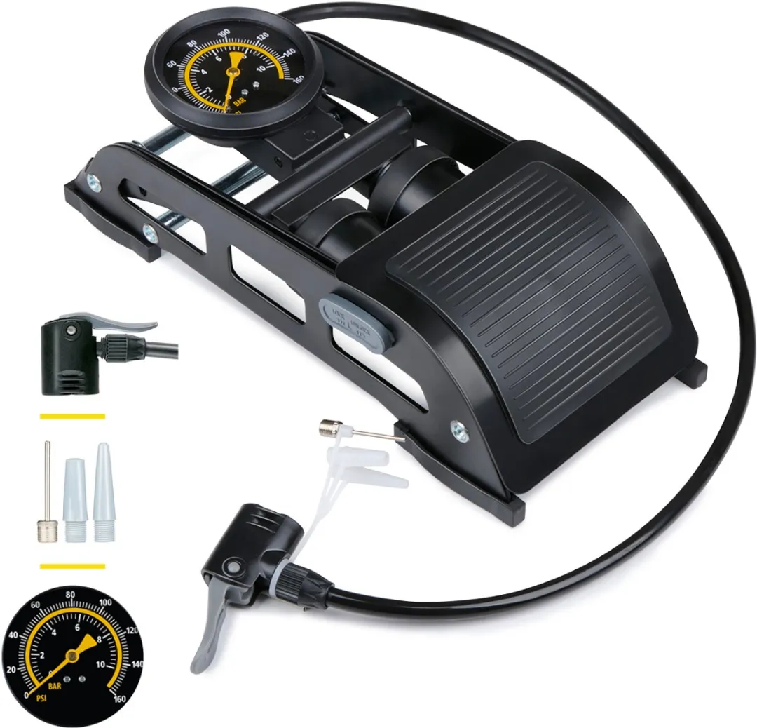 Dunlop Dubbele Voetpomp met Drukmeter