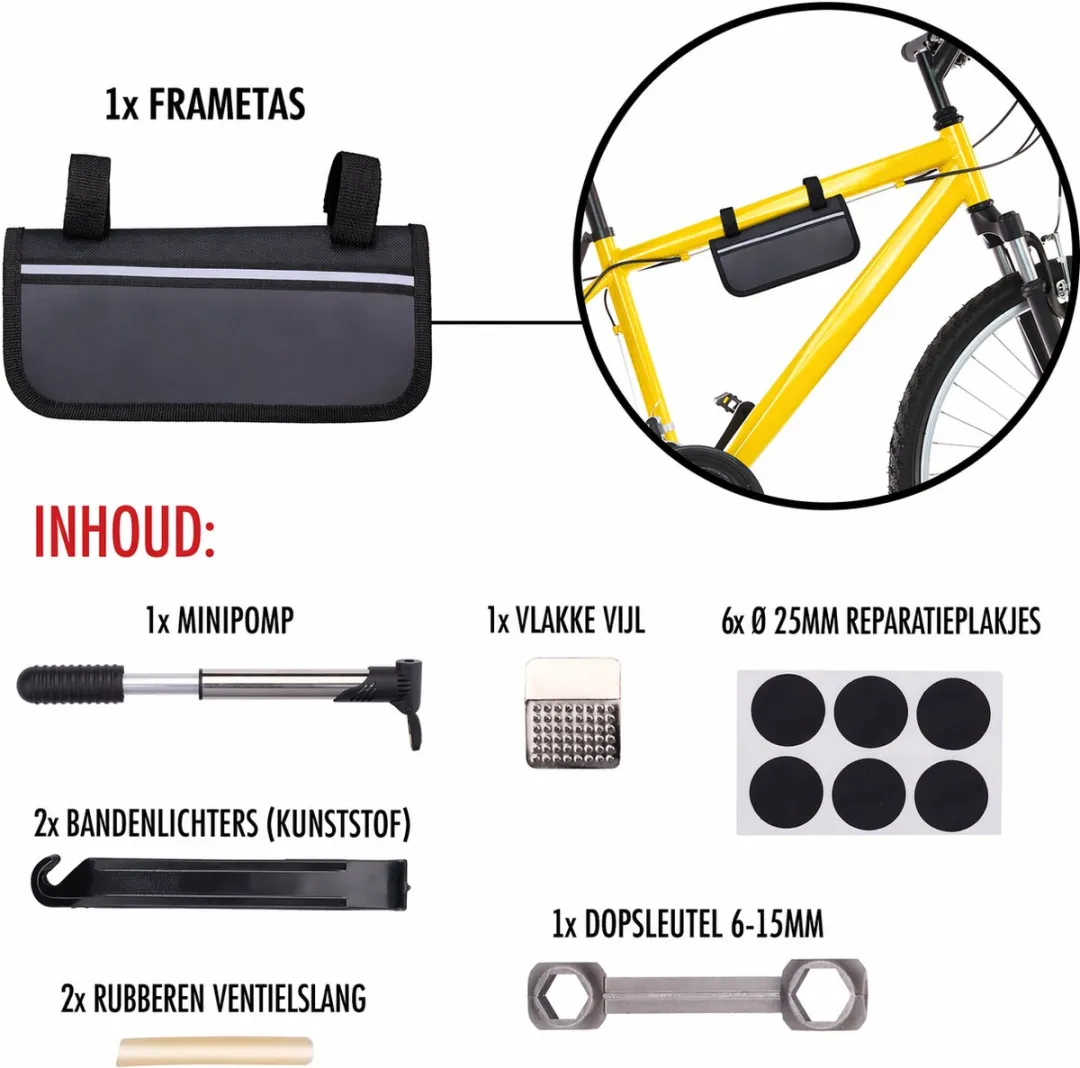 Dunlop Fietspomp met Drukmeter 14-delig - Geel - afbeelding 6 van 6