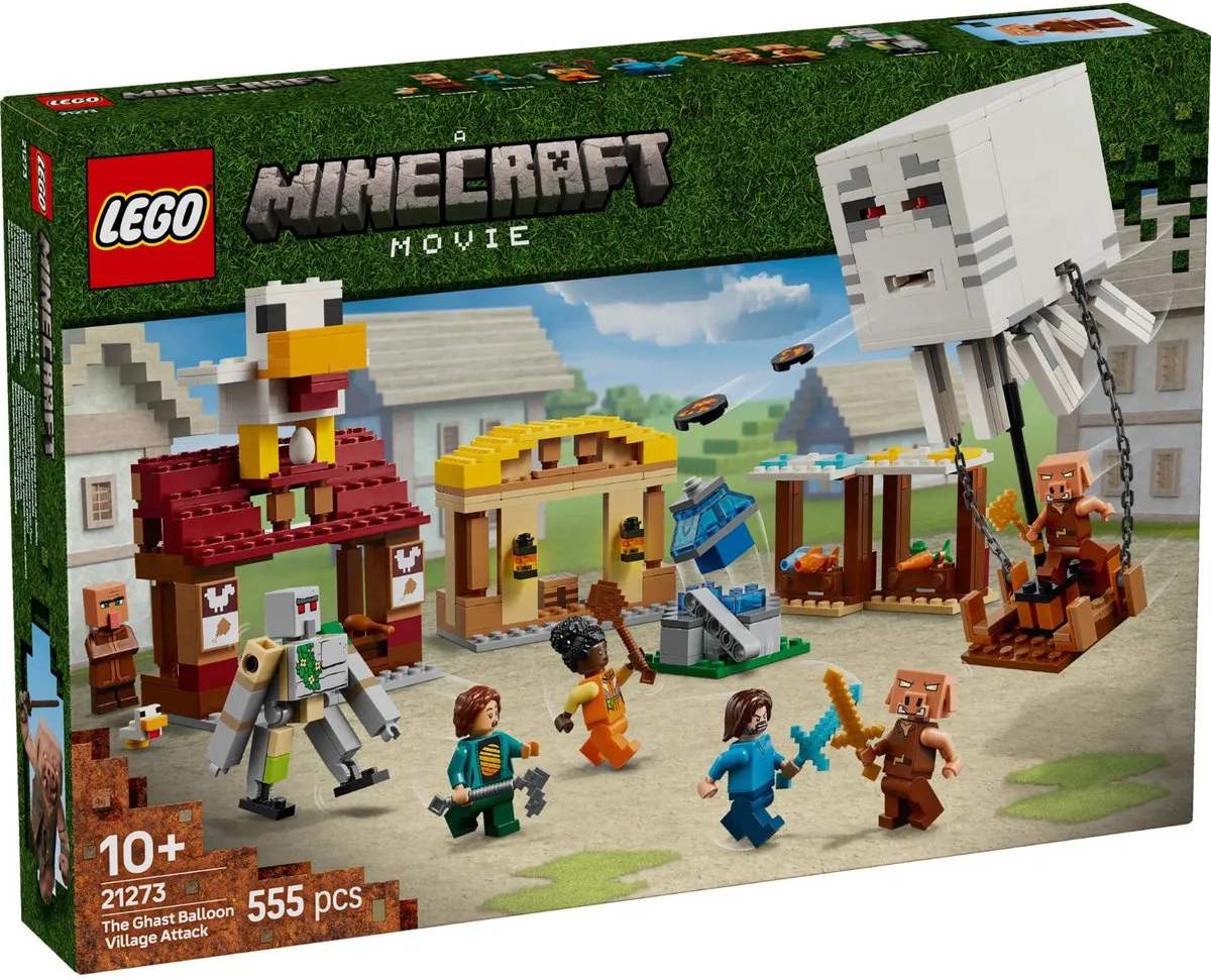 LEGO Minecraft Ghast-Ballon Aanval op het dorp 21273 - 555 Stenen