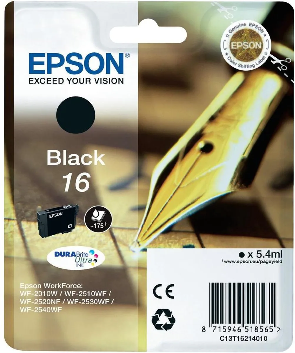Epson C13T16214020 Inktcartridge Zwart - 175 Pagina's