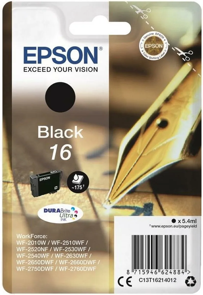 Epson C13T16214020 Inktcartridge Zwart - 175 Pagina's