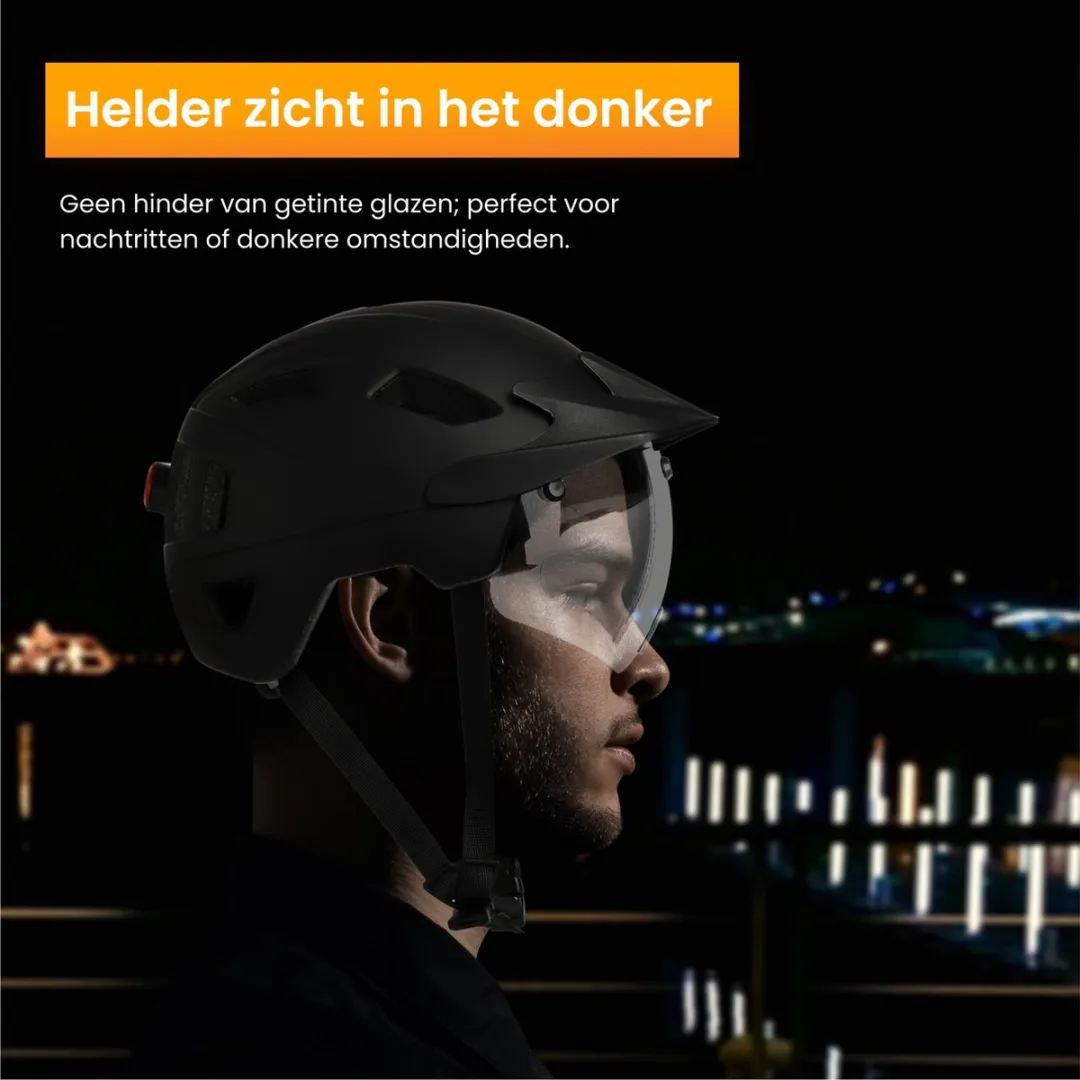 R2B Transparant Vizier Speed Pedelec Helm - Zwart