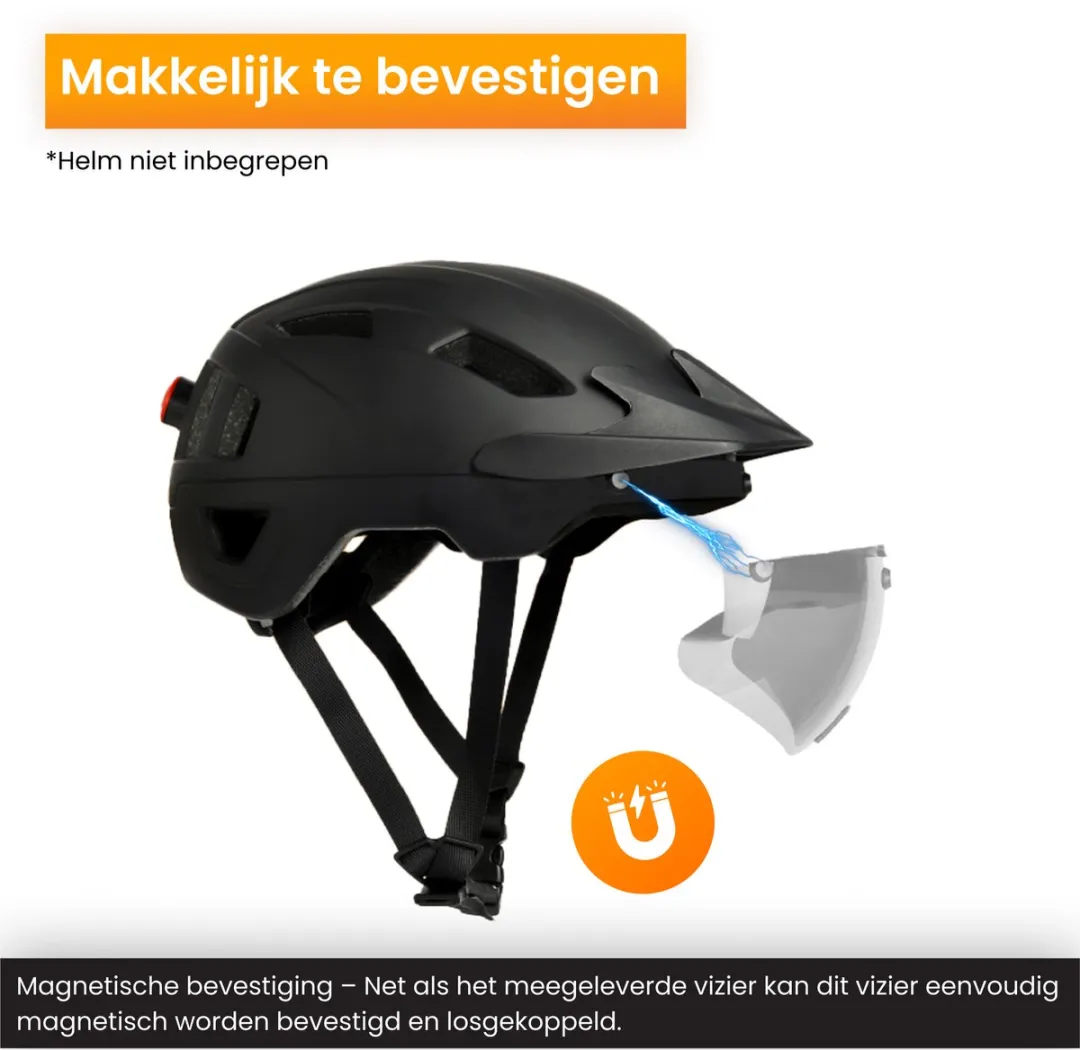 R2B Transparant Vizier Speed Pedelec Helm - Zwart