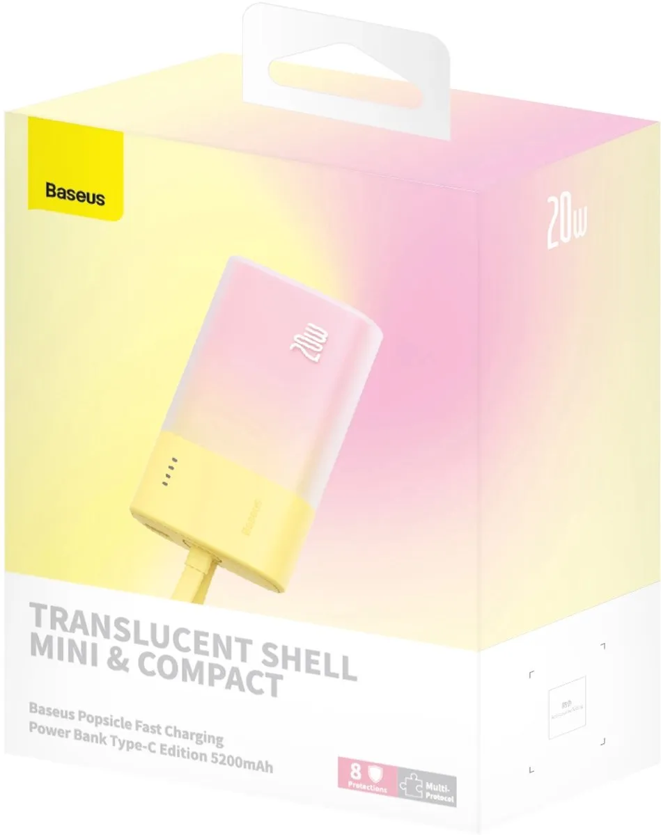 Baseus Powerbank IJskolletje 5200mAh 20W - Smartwatch - Transparent - afbeelding 4 van 6