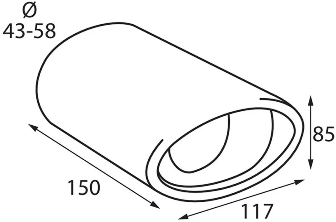 Lampa RVS Uitlaatsierstuk TS-17L - Zilver