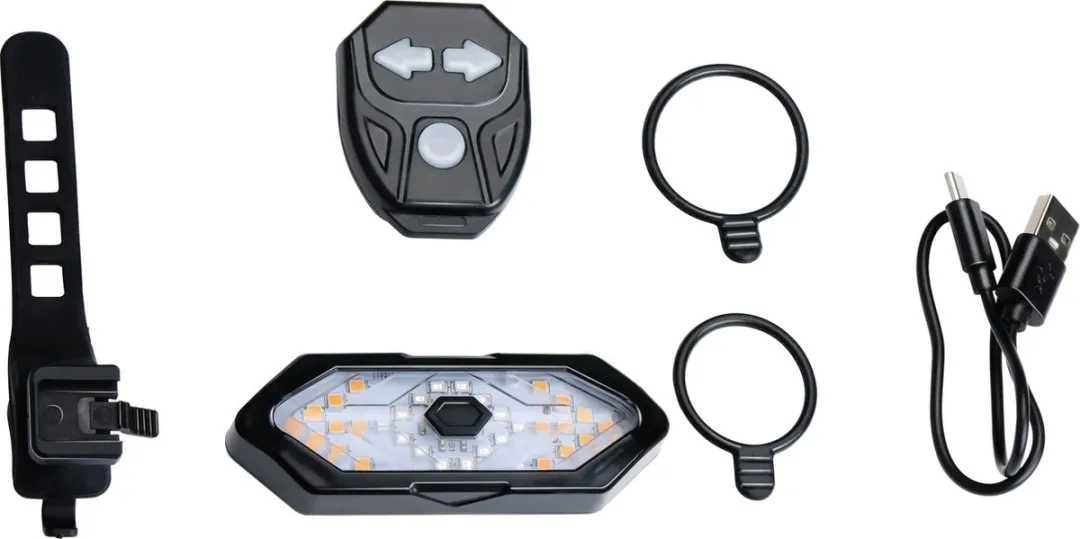 Dunlop Oplaadbaar Achterlicht Fiets - USB-C - Richtingaanwijzer - 5 Modi - Zwart