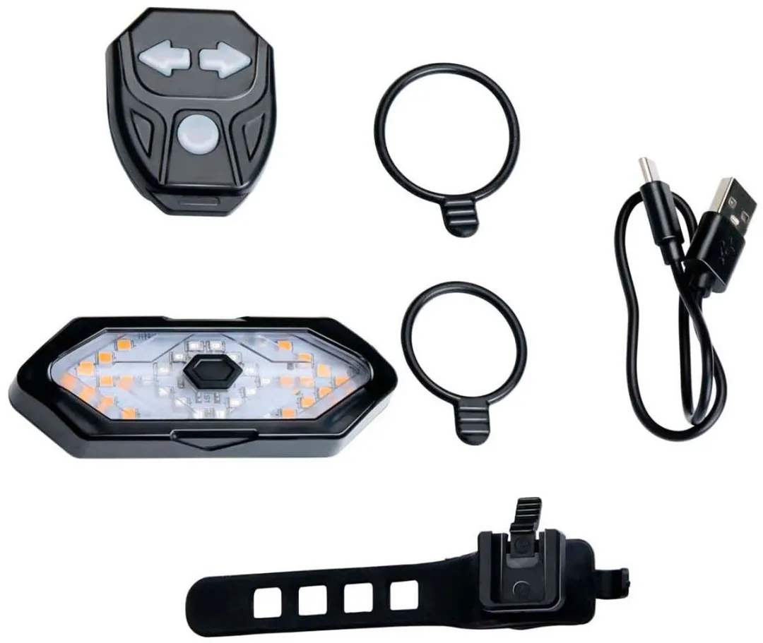 Dunlop Oplaadbaar Achterlicht Fiets - USB-C - Richtingaanwijzer - 5 Modi - Zwart
