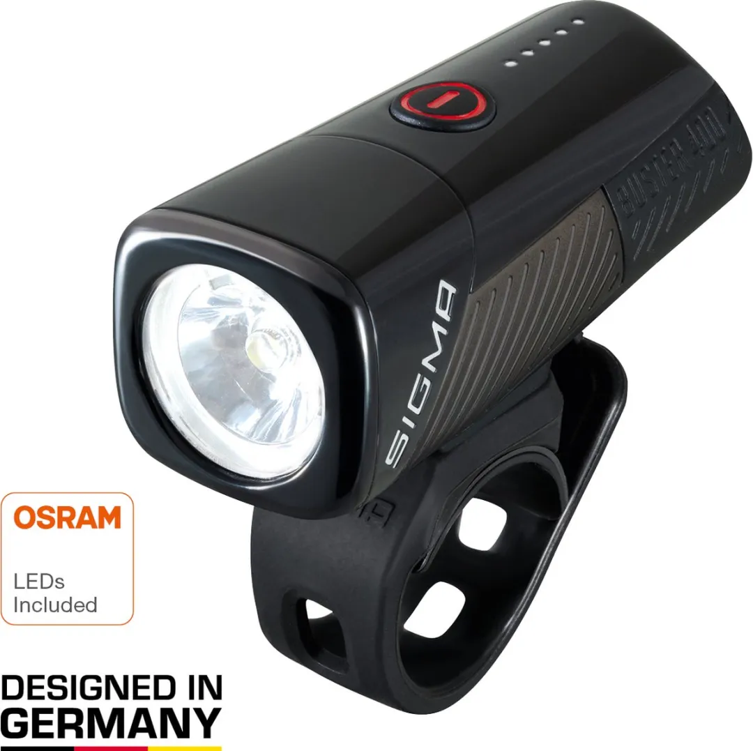 Sigma BUSTER 400 USB Fietslamp - 400 Lumen - Zwart