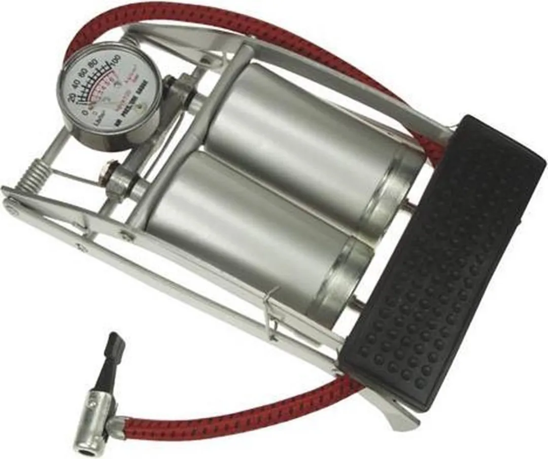 Perel Krachtige Voetpomp - 6,9 bar - Zilver