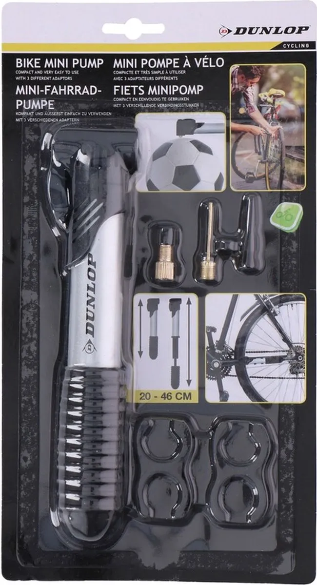 Dunlop Mini Fietspomp - 20cm - Multi