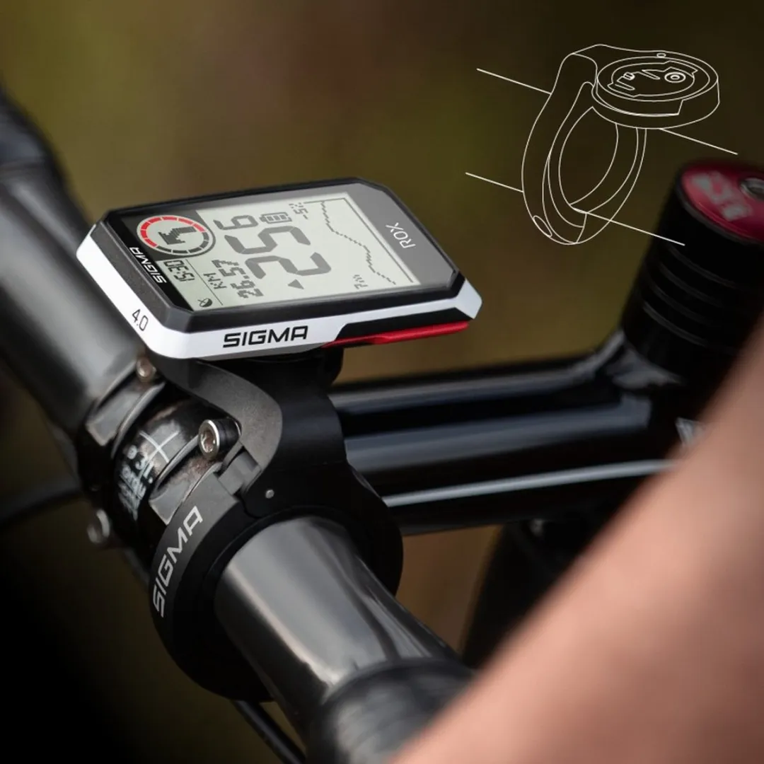 Sigma ROX 4.0 GPS HR Fietscomputer - wit