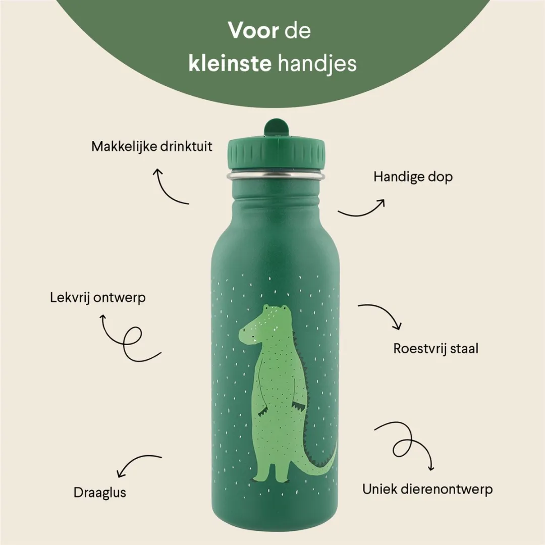 Trixie Mr. Crocodile RVS Waterfles 500ml - Groen - afbeelding 6 van 6