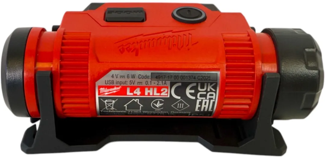 Milwaukee L4 HL2-301 USB Hoofdlamp - Rood - afbeelding 6 van 6