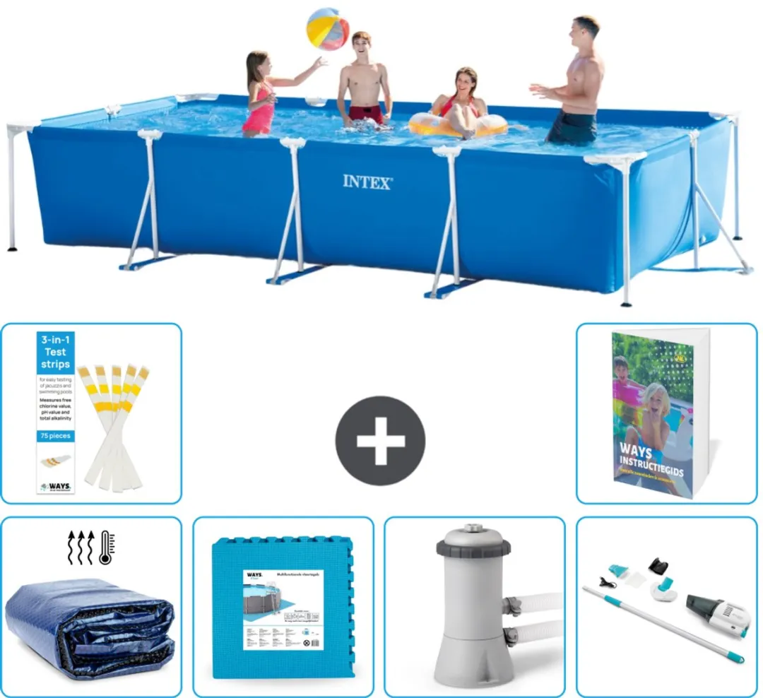 Intex Frame Zwembad 450x220x84cm Blauw - 7-delig