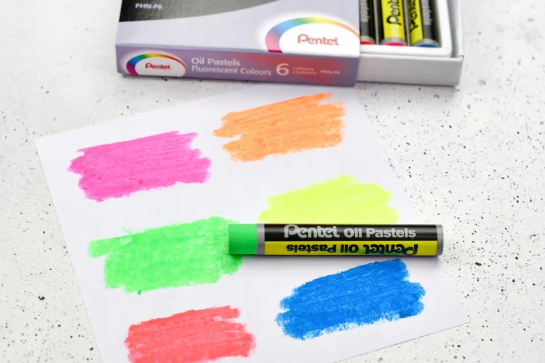 Pentel Fluorescerende Oliepastels - 6 Kleuren