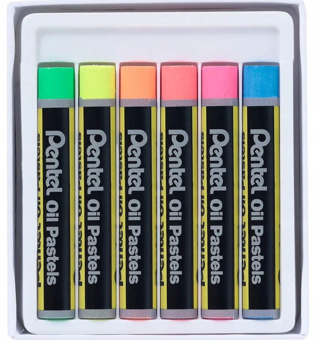 Pentel Fluorescerende Oliepastels - 6 Kleuren