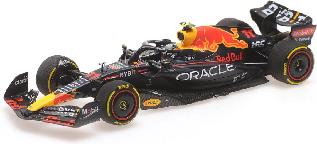 Formule 1 Oracle Red Bull Racing RB18 #11 Monaco GP 2022 - 1:43 Minichamps - Geel/Rood/Zwart/Blauw