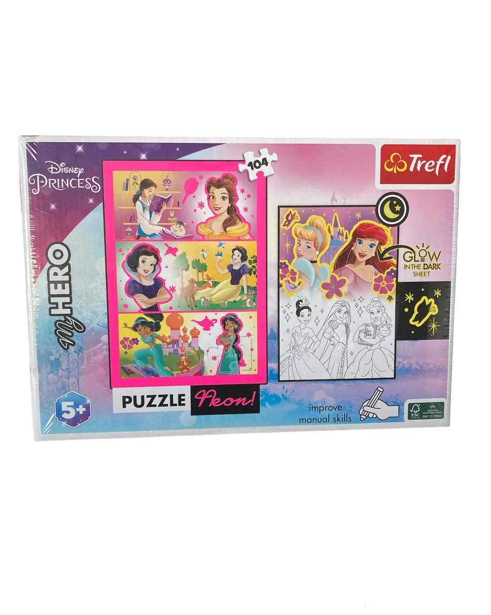 Trefl Disney Princess Neon Puzzel 104 Stuks