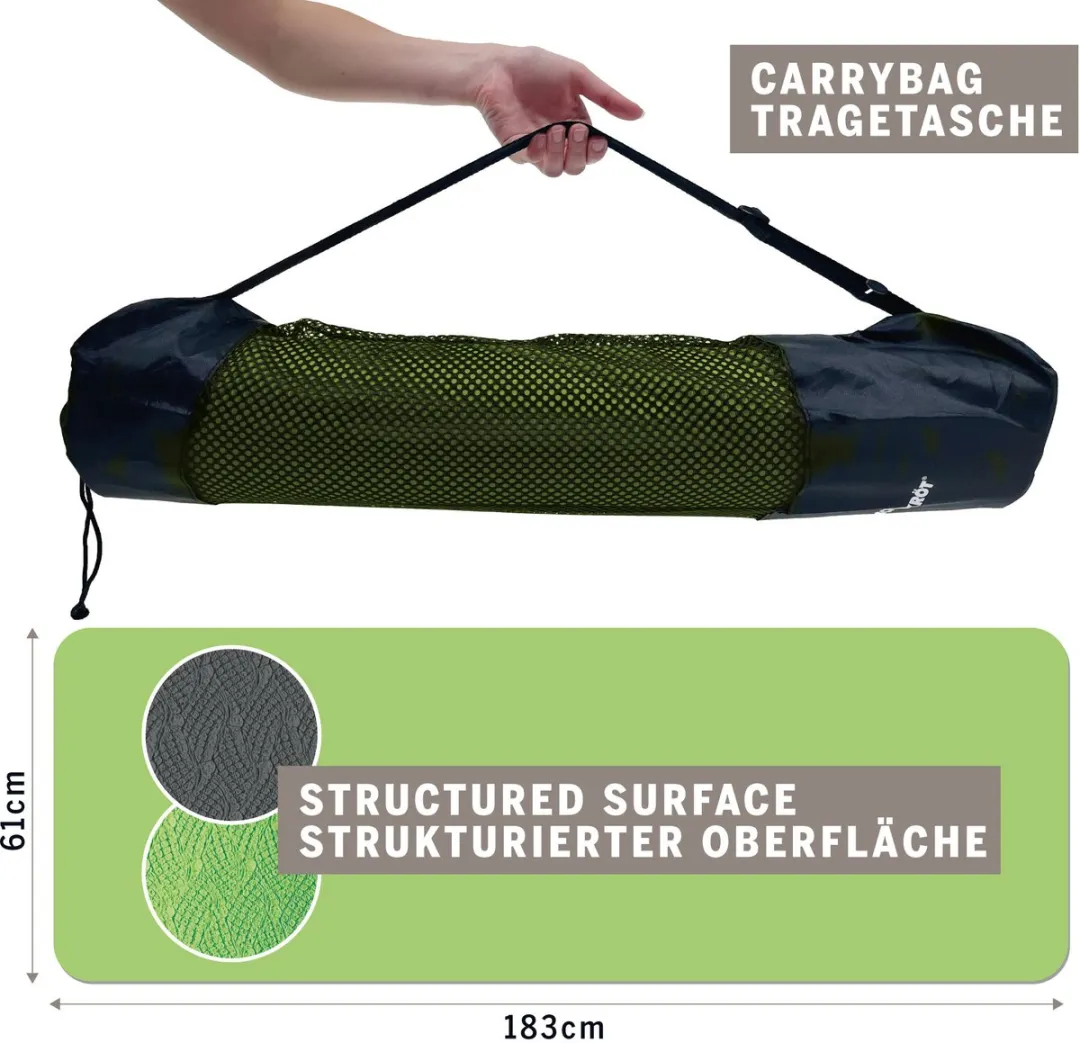 Schildkröt Yogamat Lime-Antraciet 4mm - Antislip