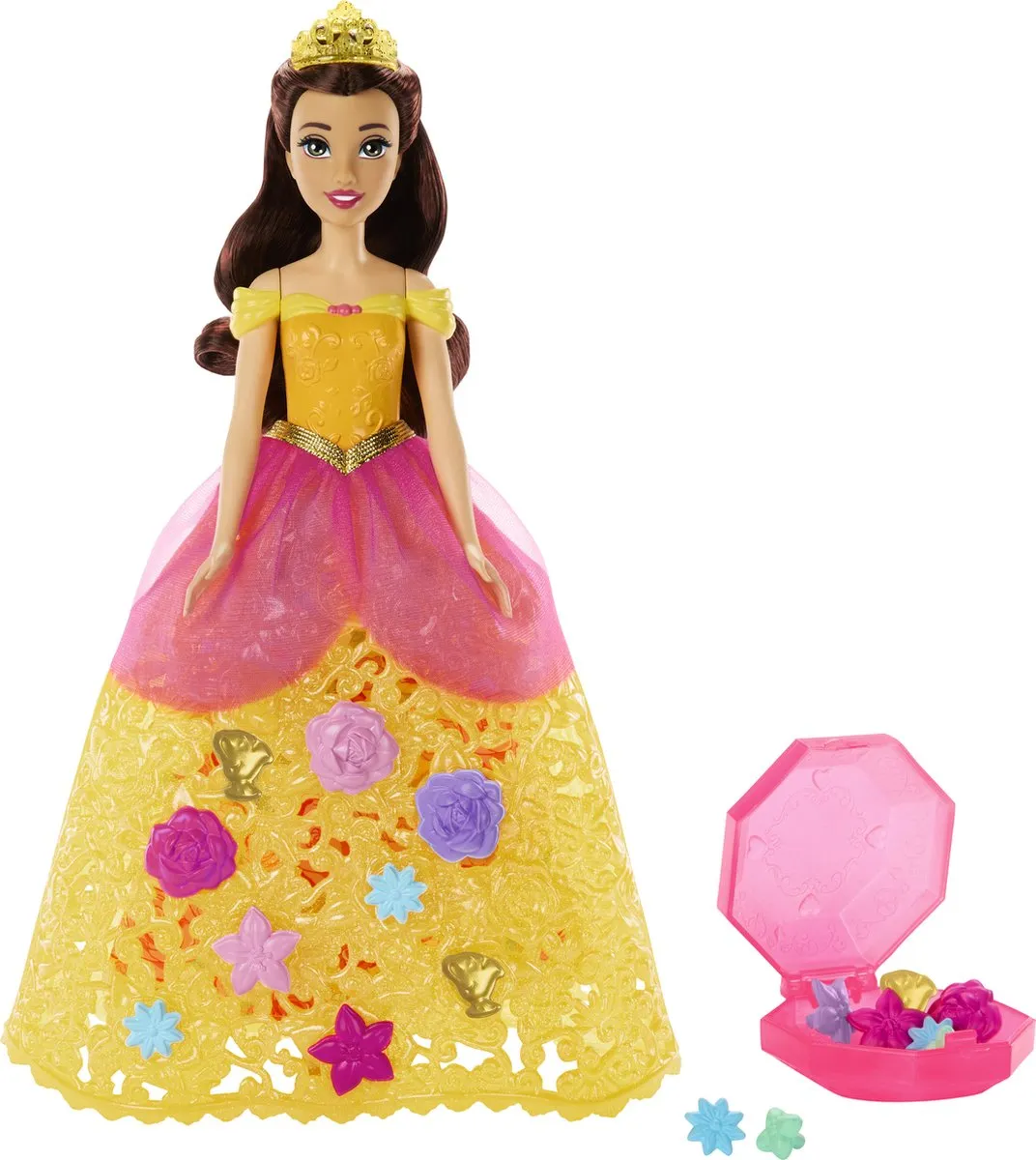 Mattel Disney Princess Belle Bloemenjurk Pop