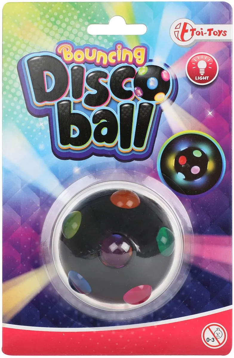 Toi-Toys Fun Stuiterbal Disco - Multi kleuren