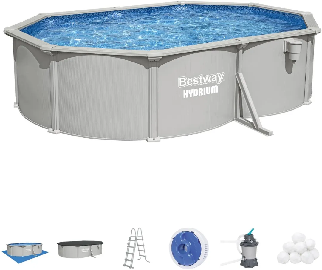 Bestway Hydrium 56586 Oval Zwembad - 16.296L Grijs