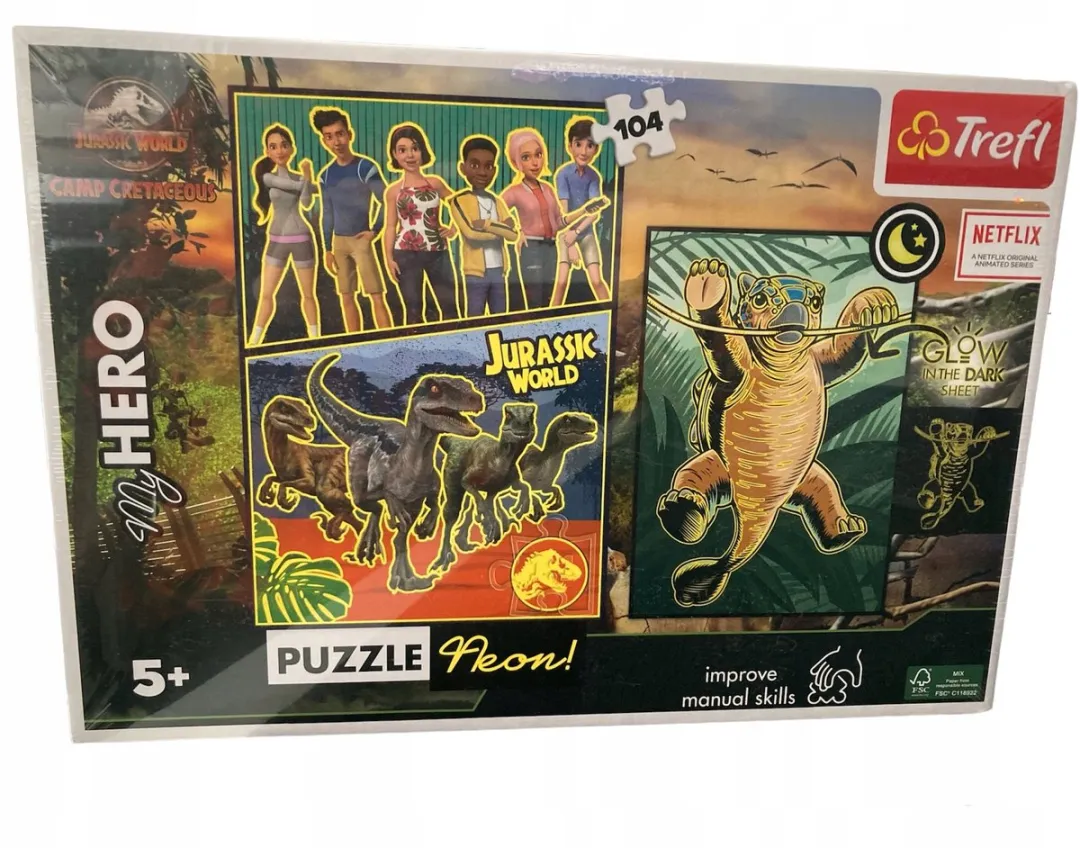 Trefl Neon Jurassic World Puzzel 104 Stuks