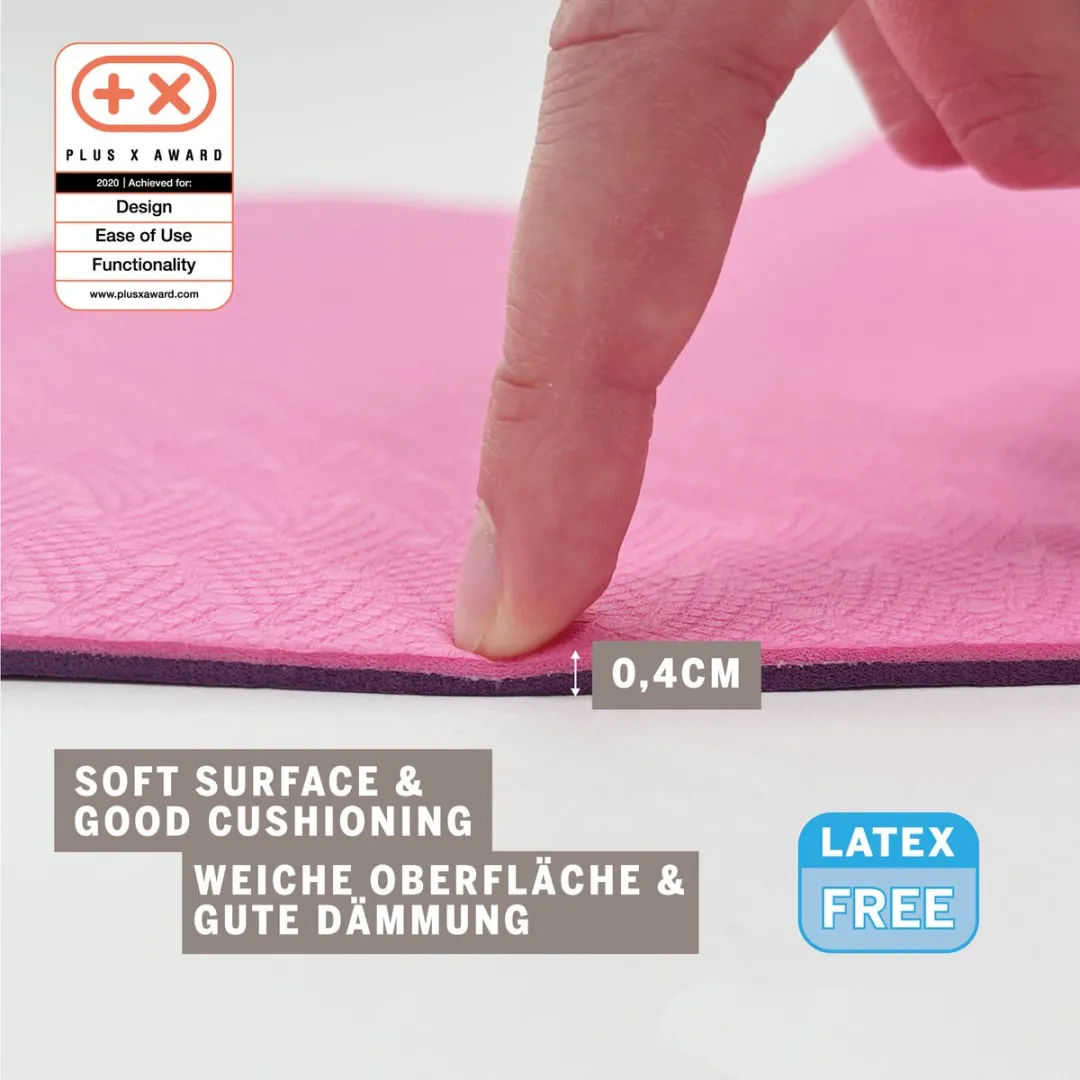Schildkröt Yoga Mat - Tweekleurig Violet/Rozewit 4mm
