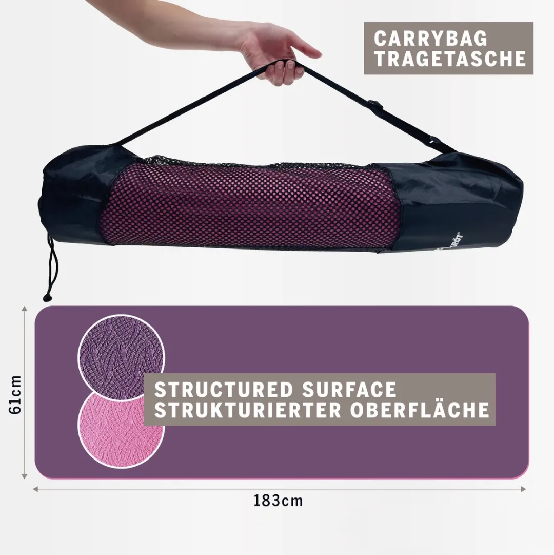 Schildkröt Yoga Mat - Tweekleurig Violet/Rozewit 4mm