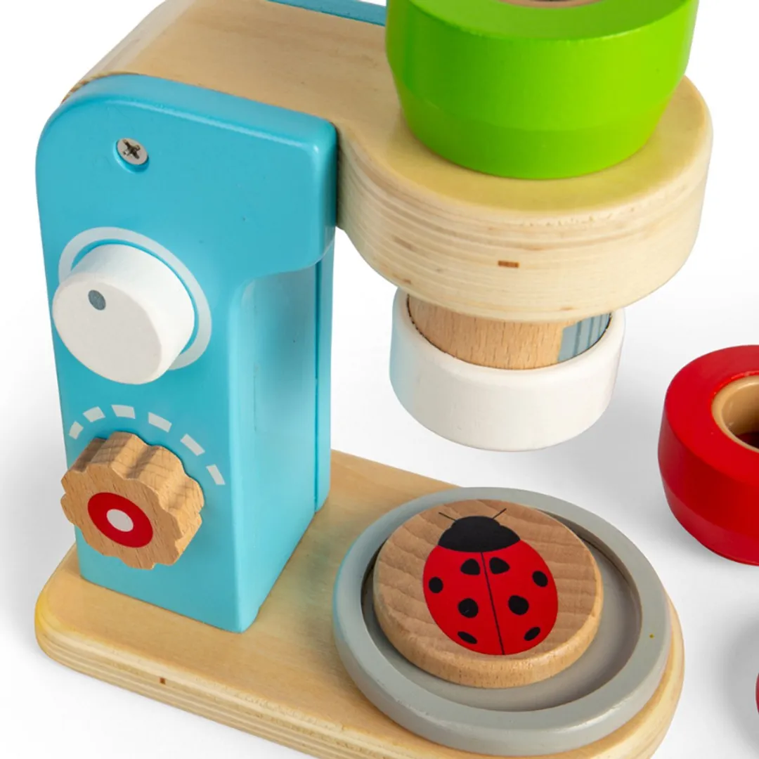 BIGJIGS Houten Microscoop 36031 - Educatief Speelgoed - Multicolor
